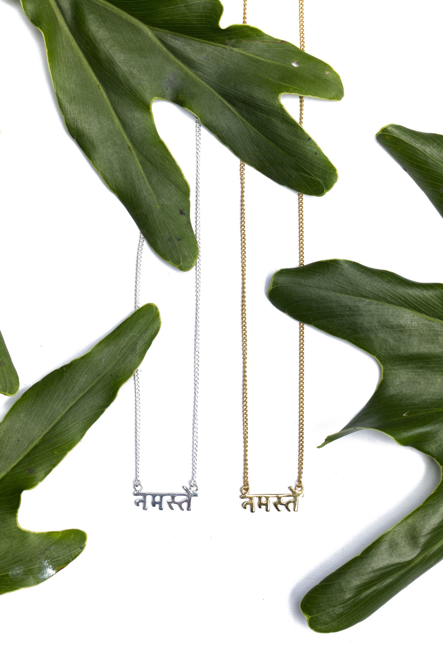 Namaste - Sanskrit Necklace (Silver)
